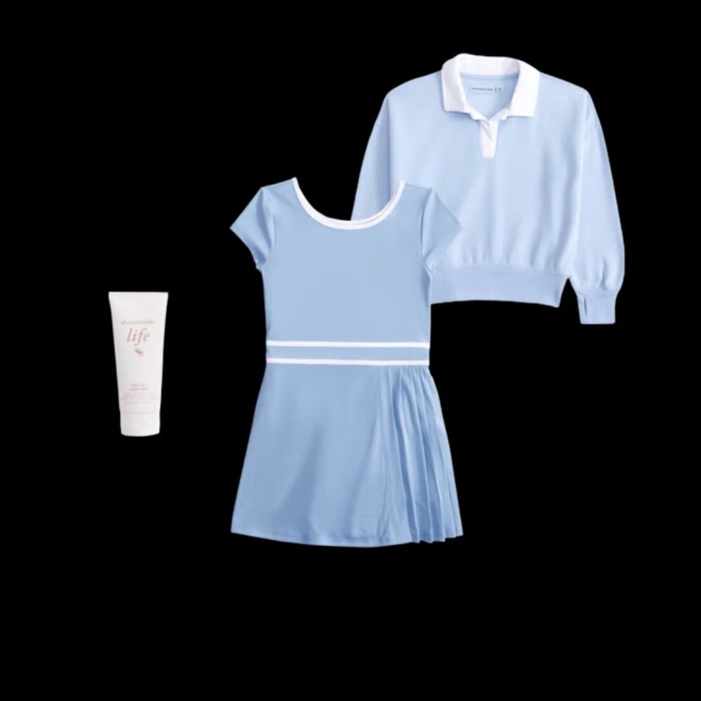 Like New Abercrombie Girls ypb short-sleeve pleated mini dress Sz 15/16 - Picture 2 of 4